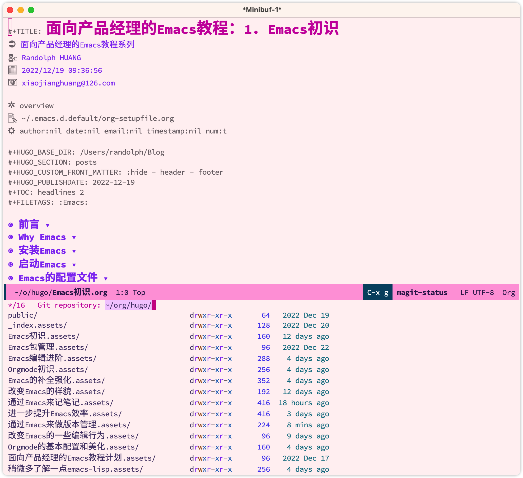 图1 还没有进行过版本管理的文件使用magit